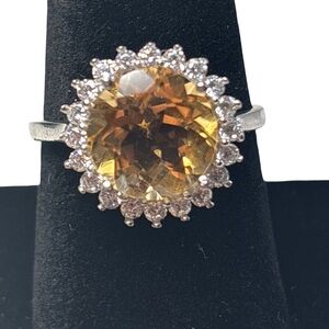 Elegant Yellow and White Women's Ring Size 9